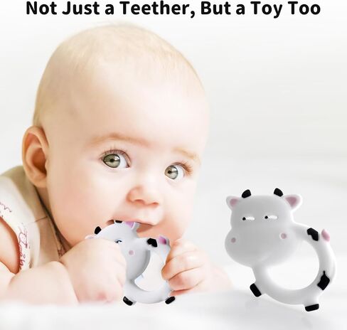 Silicone Baby Teether 6-12 Months,Infant Teether Easy to Hold Teething Rings for Babies,Chick Baby Teether Toy for 0-6 Months Teething Relief Toys for Baby (Dark Pink) in Saudi Arabia