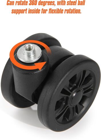 2 Pack Luggage Replacement Wheels, Universal Suitcase Swivel Caster Wheels, Rubber Suitcase Trolley Wheels Repair Kit Luggage Wheels Replacement, OD 55 mm in Saudi Arabia