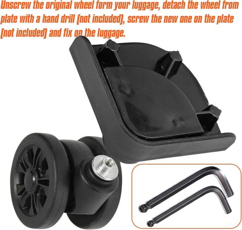 2 Pack Luggage Replacement Wheels, Universal Suitcase Swivel Caster Wheels, Rubber Suitcase Trolley Wheels Repair Kit Luggage Wheels Replacement, OD 55 mm in Saudi Arabia