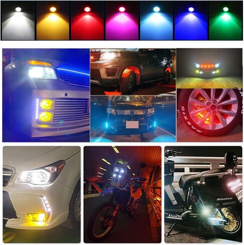 مصابيح LED على شكل عين النسر، مصابيح LED نحيفة للغاية 23 مم 12SMD أثناء النهار، مصابيح إشارة الانعطاف العكسية للفرامل، مصابيح احتياطية للسيارة والدراجات النارية والشاحنات RV 12 فولت (أبيض، 10 قطع) in Kuwait