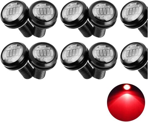 مصابيح LED على شكل عين النسر، مصابيح LED نحيفة للغاية 23 مم 12SMD أثناء النهار، مصابيح إشارة الانعطاف العكسية للفرامل، مصابيح احتياطية للسيارة والدراجات النارية والشاحنات RV 12 فولت (أبيض، 10 قطع) in Kuwait