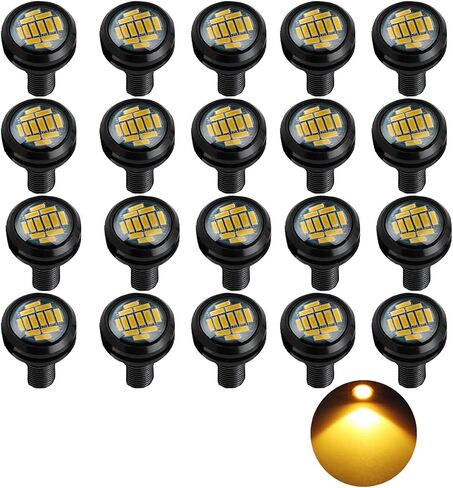 مصابيح LED على شكل عين النسر، مصابيح LED نحيفة للغاية 23 مم 12SMD أثناء النهار، مصابيح إشارة الانعطاف العكسية للفرامل، مصابيح احتياطية للسيارة والدراجات النارية والشاحنات RV 12 فولت (أبيض، 10 قطع) in Kuwait