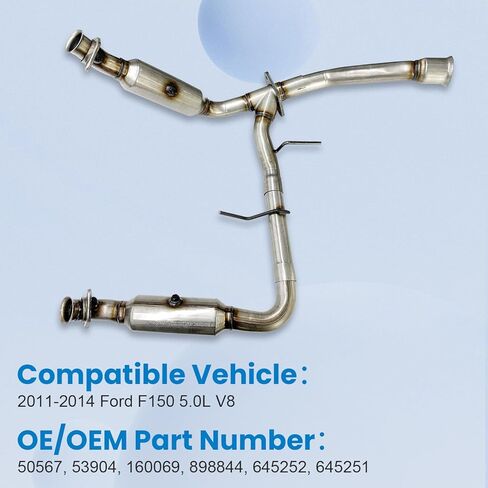 160069 50567 محول حفاز متوافق مع Ford F150 5.0L V8 2011-2014 كلا الجانبين in Kuwait