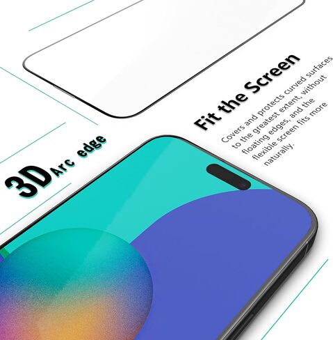 واقي شاشة ONES iPhone 15 9H Ultraglass [من الدرجة العسكرية] طبقة تغطية كاملة من الزجاج المقوى المقاوم للكسر لهاتف iPhone 15 مع تصميم شبكة الغبار ومجموعة المحاذاة التلقائية، عبوة واحدة in Kuwait