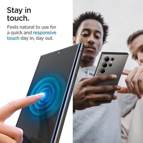 واقي شاشة من الزجاج المقوى من Spigen [GlasTR EZ FIT - الخصوصية] مصمم لهاتف Galaxy S24 Ultra [صديق للحافظة] - عبوتان in Saudi Arabia