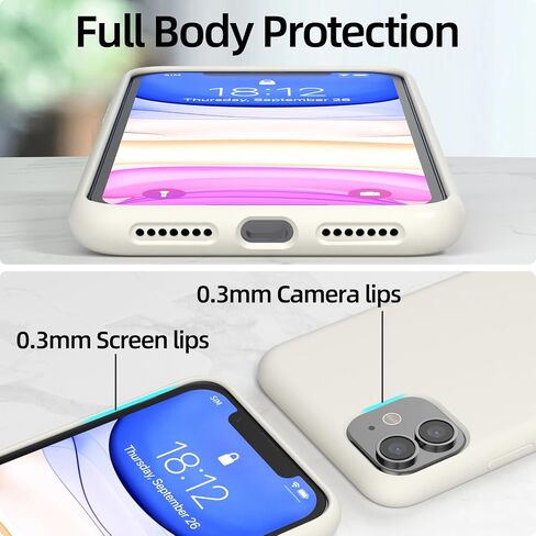 for iPhone 11 Case, Premium Soft Silicone Case, Silky Soft Touch, [Full Body Machine Drop Protection] Scratch Resistant Microfibre Lined Shockproof Case, 6.1 inch (Lavender Purple) in Saudi Arabia