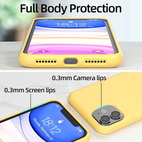 for iPhone 11 Case, Premium Soft Silicone Case, Silky Soft Touch, [Full Body Machine Drop Protection] Scratch Resistant Microfibre Lined Shockproof Case, 6.1 inch (Lavender Purple) in Saudi Arabia