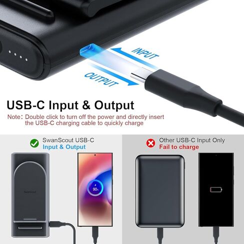 شاحن محمول لهاتف سامسونج، بنك طاقة 10000 مللي أمبير في الساعة 3 في 1 محطة شحن لاسلكية لهاتف Samsung Galaxy S24 Ultra/S24/S23 Ultra/S23/S22، Galaxy Watch 6/6 Classic/5/5 Pro/4، Galaxy Buds 2 Pro/2 in Kuwait