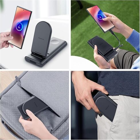 شاحن محمول لهاتف سامسونج، بنك طاقة 10000 مللي أمبير في الساعة 3 في 1 محطة شحن لاسلكية لهاتف Samsung Galaxy S24 Ultra/S24/S23 Ultra/S23/S22، Galaxy Watch 6/6 Classic/5/5 Pro/4، Galaxy Buds 2 Pro/2 in Kuwait