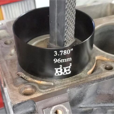ضاغط حلقة مكبس مستدق من الألومنيوم الخام مقاس 3.780 بوصة لملصقات LS 4.8L و5.3L Vortec باللون الأسود الصلب المؤكسد المحفور بالليزر in Kuwait