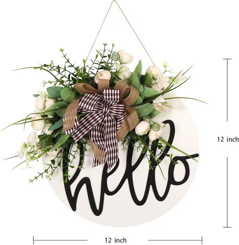 Welcome sign for front door Round Wood Sign Hanging Welcome Sign for Farmhouse porch Spring Welcome Sign Front Door Decoration in Saudi Arabia