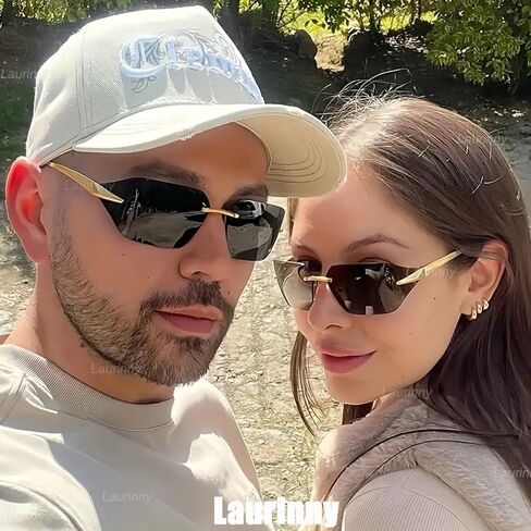 Retro Punk Sunglasses for Big Heads Men Women, Rimless Wrap Around Fashion Shades for Men Shield Sunglasses in Saudi Arabia