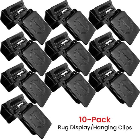 Large Alligator Rug Clips for Displaying Heavy Rugs On Arms and Display Racks - Fits 1 Inch Square Rods - Matte Black, 10 Clips in Kuwait