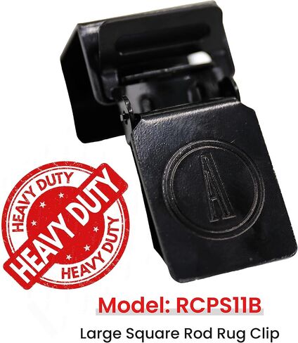 Large Alligator Rug Clips for Displaying Heavy Rugs On Arms and Display Racks - Fits 1 Inch Square Rods - Matte Black, 10 Clips in Kuwait