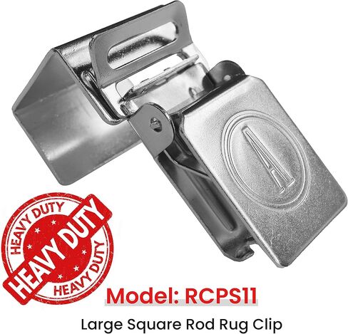 مشابك سجادة تمساح كبيرة لعرض السجاد الثقيل على الأذرع ورفوف العرض - تناسب قضبان مربعة مقاس 1 بوصة - أسود مطفي، 10 مشابك in Kuwait