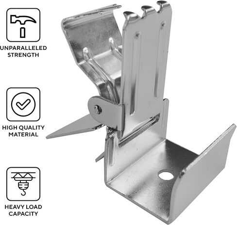 مشابك سجادة تمساح كبيرة لعرض السجاد الثقيل على الأذرع ورفوف العرض - تناسب قضبان مربعة مقاس 1 بوصة - أسود مطفي، 10 مشابك in Kuwait