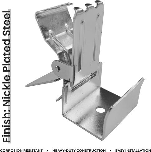 مشابك سجادة تمساح كبيرة لعرض السجاد الثقيل على الأذرع ورفوف العرض - تناسب قضبان مربعة مقاس 1 بوصة - أسود مطفي، 10 مشابك in Kuwait