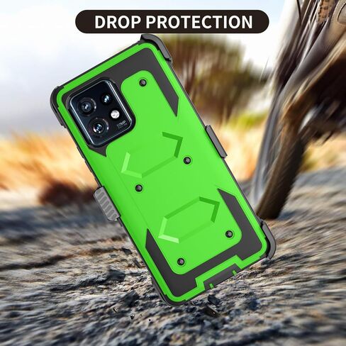 حافظة Takfox Moto Edge Plus 2023، لهاتف Motorola Edge+ (2023) حافظة 5G UW، حافظة بمشبك حزام بمسند لكامل الجسم من الدرجة العسكرية، غطاء هاتف متين مقاوم للصدمات - أسود in Kuwait