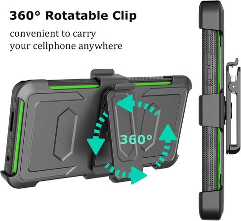 حافظة Takfox Moto Edge Plus 2023، لهاتف Motorola Edge+ (2023) حافظة 5G UW، حافظة بمشبك حزام بمسند لكامل الجسم من الدرجة العسكرية، غطاء هاتف متين مقاوم للصدمات - أسود in Kuwait
