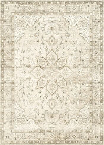 Valenrug Area Rug 8x10 - Stain Resistant Bedroom Rug, Anti Slip Machine Washable Rug, Vintage Tones Rugs for Living Room(8'x10', Green) in Saudi Arabia