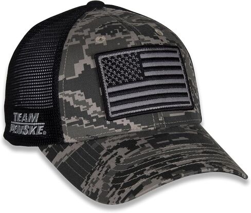 Ryan Blaney #12 NASCAR 2024 Green Digital Camo USA Flag Snapback Black Mesh Hat in Saudi Arabia