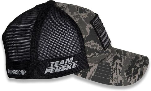 Ryan Blaney #12 NASCAR 2024 Green Digital Camo USA Flag Snapback Black Mesh Hat in Saudi Arabia