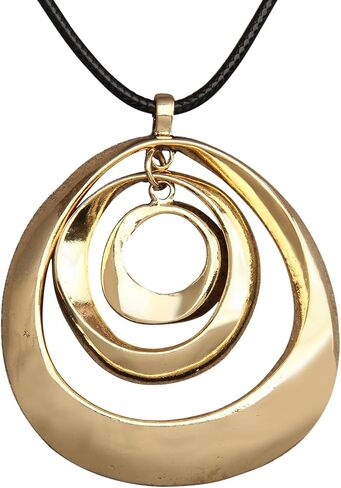 Jeilwiy Leather Necklace For Women Funky Necklace Choker String Cord Necklace with Pendant Boho Style Jewelry in Saudi Arabia