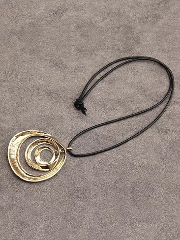 Jeilwiy Leather Necklace For Women Funky Necklace Choker String Cord Necklace with Pendant Boho Style Jewelry in Saudi Arabia