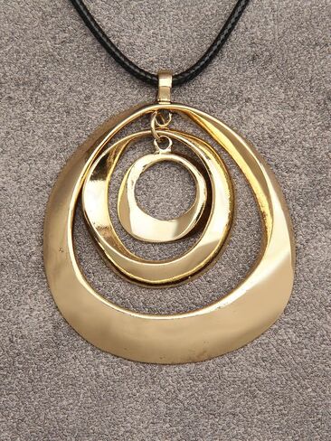 Jeilwiy Leather Necklace For Women Funky Necklace Choker String Cord Necklace with Pendant Boho Style Jewelry in Saudi Arabia