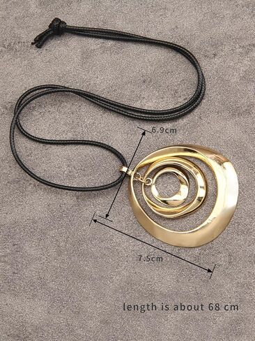 Jeilwiy Leather Necklace For Women Funky Necklace Choker String Cord Necklace with Pendant Boho Style Jewelry in Saudi Arabia