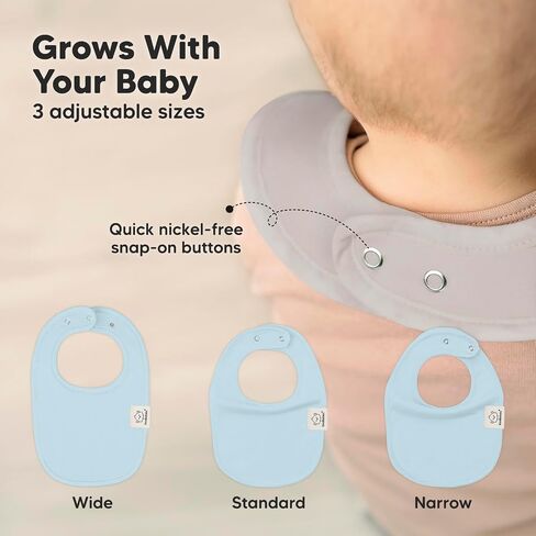 KeaBabies 5-Pack Organic Burp Cloths for Baby Boys and Girls and 8-Pack Organic Baby Bibs for Girls & Boys - Ultra Absorbent Burping Cloth, Burp Clothes, Teething Baby Bibs for Boy, Girl in Saudi Arabia