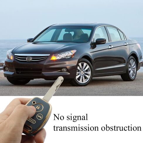 غطاء مفتاح Fob مع سلسلة مفاتيح جلدية معدنية متوافقة مع Honda Accord CR-V CR-Z Fit Insight 2007 2008 2009 2010 2011 2012 2013 2014 2015 ملحقات حافظة حماية ناعمة من مادة TPU باللون الأزرق in Kuwait