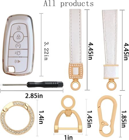 Key fob Cover.Two different materials keychain Accessories，5 colors TPU key Cover .for Ford 4/5 Buttons Smart Key (green-A) in Saudi Arabia