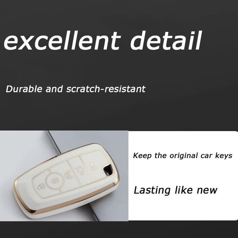 Key fob Cover.Two different materials keychain Accessories，5 colors TPU key Cover .for Ford 4/5 Buttons Smart Key (green-A) in Saudi Arabia