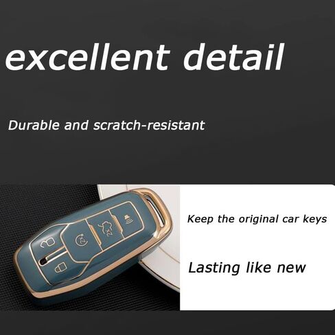 Key fob Cover.Two different materials keychain Accessories，5 colors TPU key Cover .for Ford 4/5 Buttons Smart Key (green-A) in Saudi Arabia