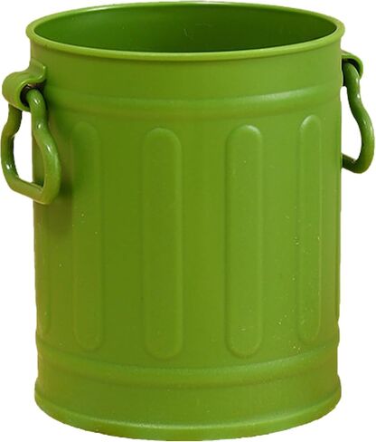 Pencil Pen Holder for Desk, Retro Iron Bucket Shaped Hangable Pen Holder Desk Organizer, DIY Pen Holder Decorated with Cute Stickers for Office, School, Home (Green) in Saudi Arabia