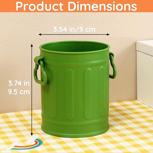 Pencil Pen Holder for Desk, Retro Iron Bucket Shaped Hangable Pen Holder Desk Organizer, DIY Pen Holder Decorated with Cute Stickers for Office, School, Home (Green) in Saudi Arabia