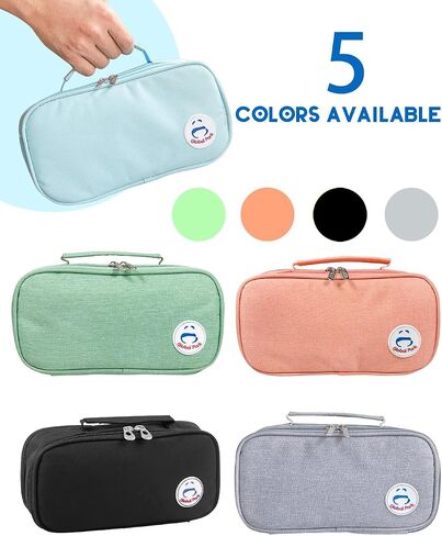 Pencil Case Pen Bag Holder Pouch Large Handle Big Capacity Desk Organizer Storage Marker Box Stationary Makeup Cosmetic Double Zippers for School Office Students Teen in Saudi Arabia