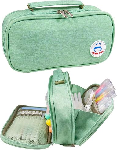 Pencil Case Pen Bag Holder Pouch Large Handle Big Capacity Desk Organizer Storage Marker Box Stationary Makeup Cosmetic Double Zippers for School Office Students Teen in Saudi Arabia