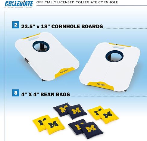 مجموعة Wild Sports NCAA Pro لكرة القدم لجميع الأحوال الجوية - مجموعة رمي بين باج للسفر تتضمن 8 أكياس فول in Kuwait