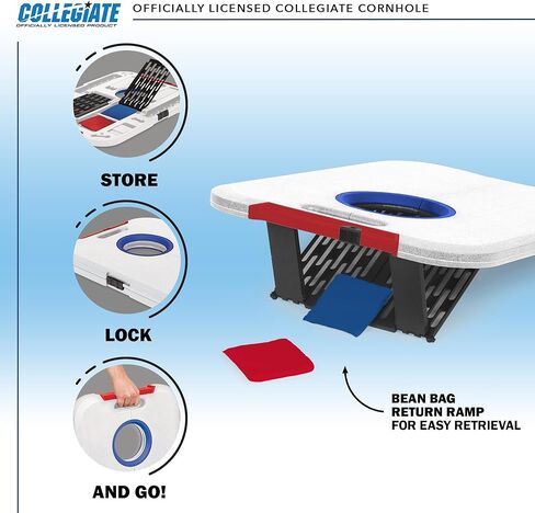 مجموعة Wild Sports NCAA Pro لكرة القدم لجميع الأحوال الجوية - مجموعة رمي بين باج للسفر تتضمن 8 أكياس فول in Kuwait