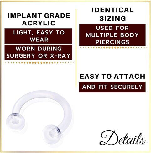 5 قطعة Bioflex أكريليك واضح 16 جرام الغضروف حدوة الحصان هوب ثقب المجوهرات الحاجز الزنمة الحاجب 3 مللي متر كريستال الكرة المزيد من الخيارات in Kuwait