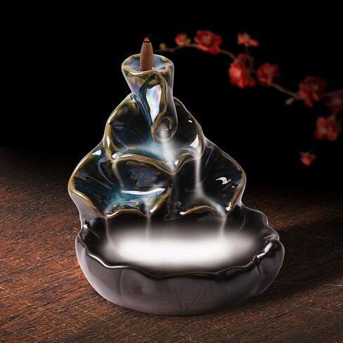 280 PCS Backflow Incense Cones with Waterfall Incense Burner Holder for Church Aromatherapy Relaxation Meditation Positivity Sensual Therapy Home Decor Yoga Reflux Incense (Lavender) in Saudi Arabia