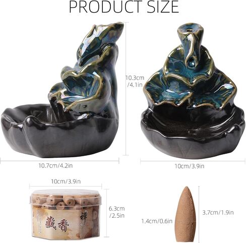 280 PCS Backflow Incense Cones with Waterfall Incense Burner Holder for Church Aromatherapy Relaxation Meditation Positivity Sensual Therapy Home Decor Yoga Reflux Incense (Lavender) in Saudi Arabia