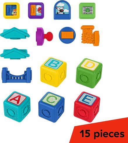 مجموعة من 15 قطعة من Baby Einstein Connectables مكعبات مغناطيسية لتعلم البخار للأطفال بعمر 6 أشهر + ألعاب مونتيسوري للأطفال الصغار لعمر 1 2 3 4 5 سنوات in Kuwait