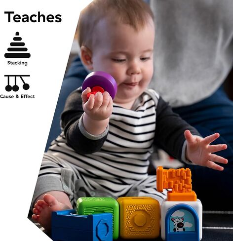مجموعة من 15 قطعة من Baby Einstein Connectables مكعبات مغناطيسية لتعلم البخار للأطفال بعمر 6 أشهر + ألعاب مونتيسوري للأطفال الصغار لعمر 1 2 3 4 5 سنوات in Kuwait