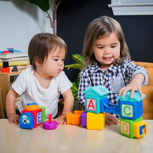 مجموعة من 15 قطعة من Baby Einstein Connectables مكعبات مغناطيسية لتعلم البخار للأطفال بعمر 6 أشهر + ألعاب مونتيسوري للأطفال الصغار لعمر 1 2 3 4 5 سنوات in Kuwait