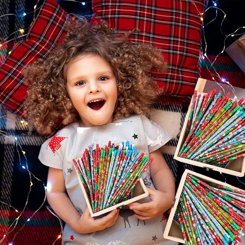 200 Pieces Christmas Scented Pencils Holiday HB Pencils Graphite Pencil Santa Claus,Snowflake,Penguin,HO Pencils with Fruit Elements for Christmas School Stationery Party Reward Supplies (200) in Saudi Arabia