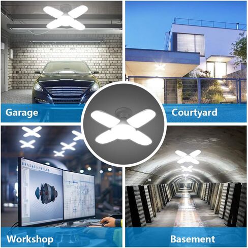 مصباح جراج LED، 500 وات يعادل 6500 كلفن، ضوء نهاري بارد أبيض منطقة LED، قاعدة متوسطة E26/E27، للفناء الخلفي لمستودع المصنع في الهواء الطلق وأكثر من ذلك، فائق السطوع in Kuwait