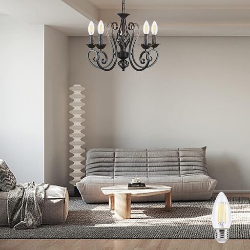 KINUR E26 Small dim Amber LED Edison Light Bulbs, Candelabra Bulb 2000K 4 watt-40 watt Light Bulbs Equivalent, Low watt Soft Warm Light Bulbs for Healthy Sleep and Baby Nursery Light 4 Pack in Saudi Arabia
